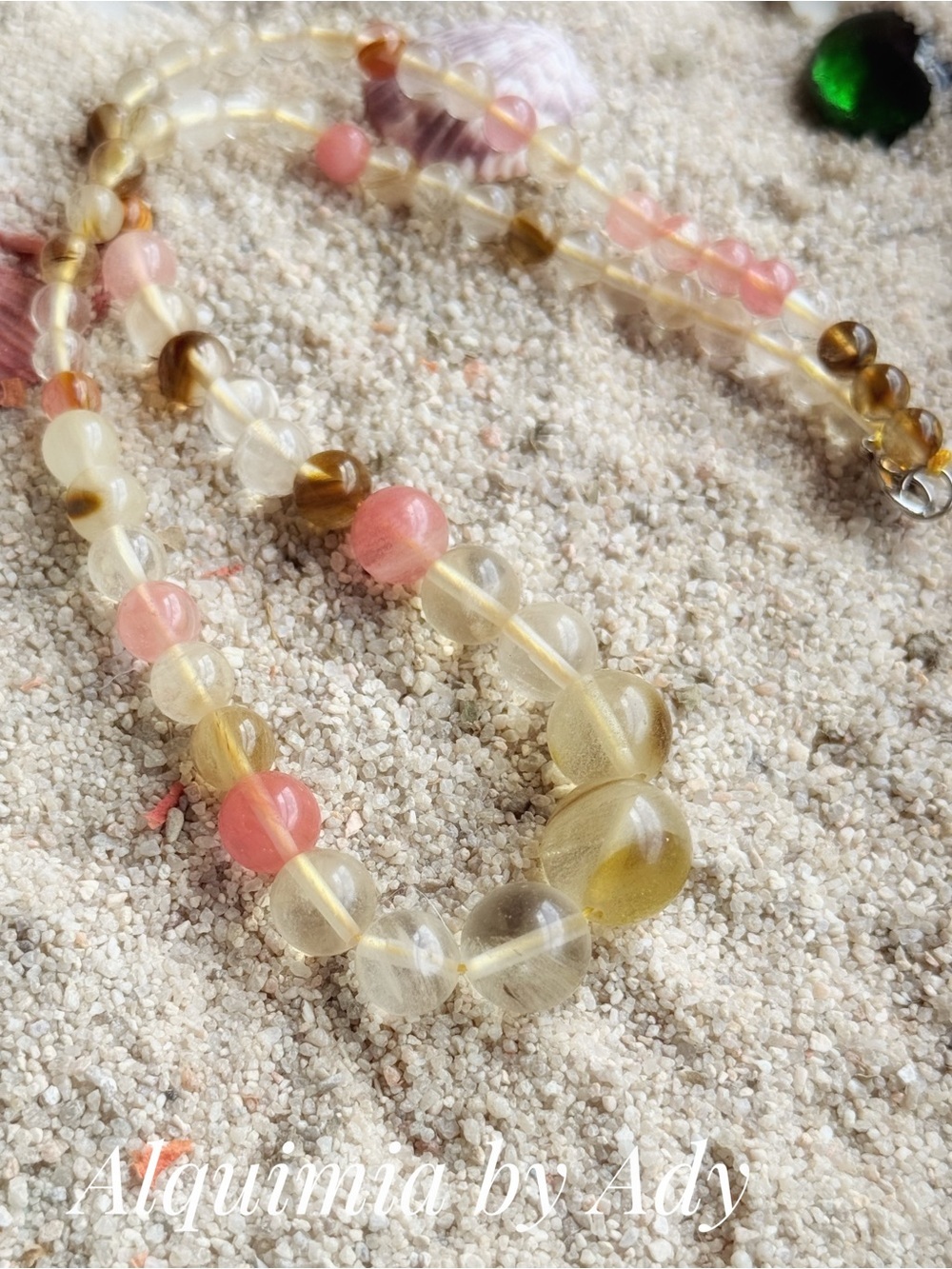 TOURMALINE Pink and Red Beaded Necklace
